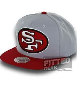   49ERS THROWBACK 2 TONE Gray NFL Football Mitchell & Ness Hats Caps