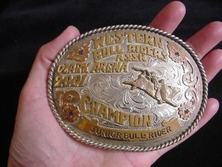 Vintage Western Bull Riders Rodeo Trophy Buckle Red Bluff Buckles