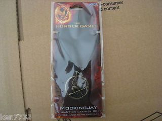   Hunger Games Katniss Everdeen Mockingjay Necklace on Leather Cord NIP