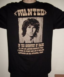 Doors Jim Morrison Wanted retro T Shirt Size XL new