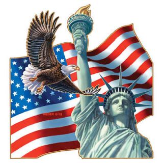   of Lady Liberty T Shirt Eagle American Flag Tee Large Cardinal Shirt