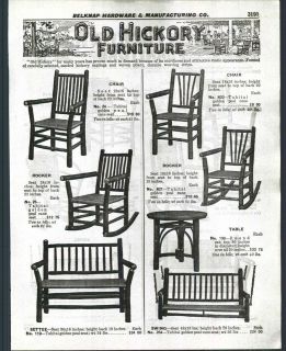 1929 ad 3 Pages Old Hickory Furniture Rockers Table Chairs Swing 
