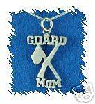 Sterling Silver Color Guard Double Flag Charm+18Chain