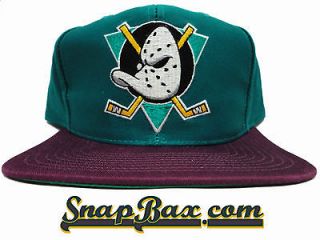 Vinatge Deadstock Anaheim Mighty Ducks Teal Purple Snapback Hat Cap 