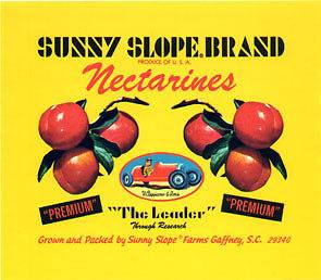 Sunny Slope   Version 5 Citrus Crate Label Gaffney, SC