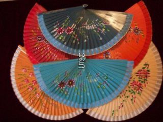 Civil War Victorian ladies hand painted wooden fan   ships FREE in USA