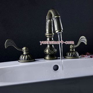  Basin Sink Waterfall Mixer Tap Antique Brass Faucet Set LL 2437