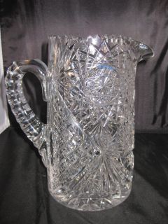 antique cut glass pitcher in Pottery & Glass