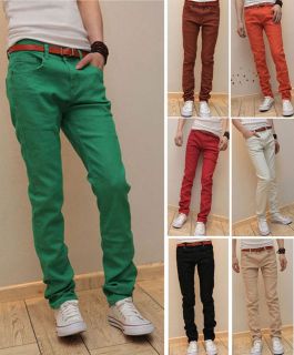 Mens Casual Skinny Stretch Pencil Jeans Trousers Pants 10 Multi 