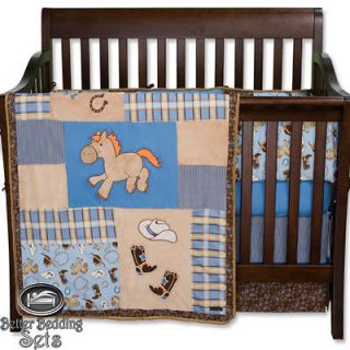 Baby Boy Cowboy Pony Horse Western Blanket For Crib Nursery Newborn 