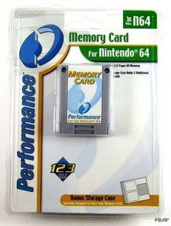 Nintendo 64 256 Kb Memory Card Pak w/ 3 Storage Cases Performance New 