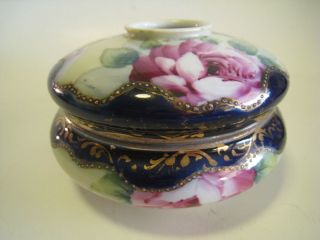 Vintage NIPPON Hand Painted Porcelain Hair Receiver, Bowl, Unmarked