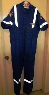 NEW WENAAS COVERALLS BLUE ANTI FLAMEABLE SHORT SLEEVE REFLECTIVE 