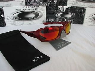 OAKLEY FIVES SQUARED METALLIC RED FRAME W/ FIRE RED POLARIZED CUSTOM 