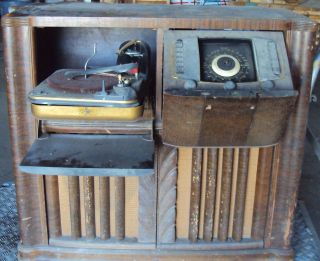 vintage console record player in Consumer Electronics