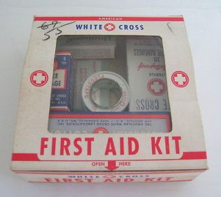 Vintage Emergency American First Aid Kit White Cross Unused Original 