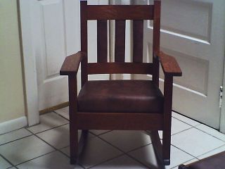Mission Oak Rocking Chair & FootStool