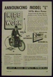 1949 Servi Cycle Motorcycle vintage Ad Simplex Powercycle
