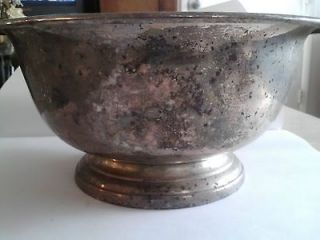 Antique Vintage Silver Plate Copper Bowl Poole Silver Co Authentic 