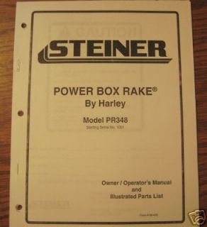 Steiner Tractor Power Box Rake Operators Manual