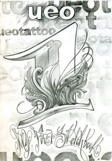 UEOs Script Sketchbook Tattoo Art Book chicano letters