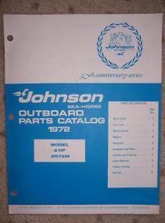 1972 Johnson Sea Horse Outboard Parts Catalog 2 HP E