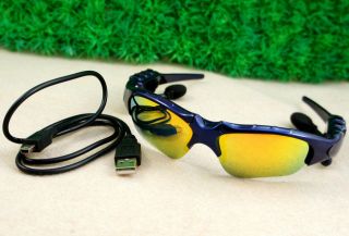   4GB 4G Bluetooth SunGlasses for iphone 4 3G S Headset  Player Blue