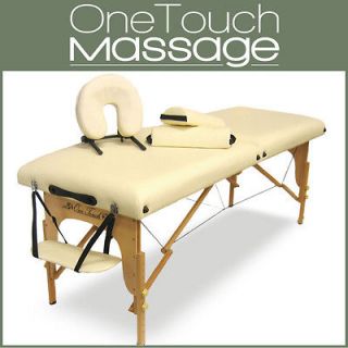 Portable Massage Table Elite Series Cream Combo with 2 Free Bolster 