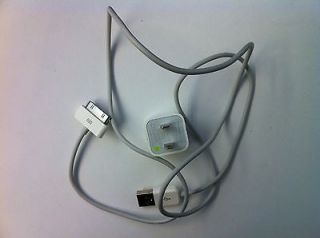  OEM Original Apple Iphone 3g 3gs 4 4g 4s Wall Charger USB Data Cable 