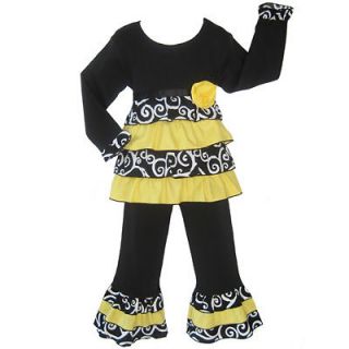 Tween Girl 9/10 Bumble Bee Rumba Kids Clothing Boutique Outfit