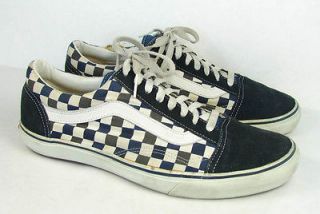 OLD SCHOOL VANS 3 COLOR White Blue Grey CHECKERED CHECKERBOARD SHOES 