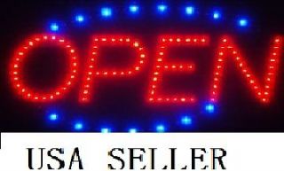 US SELLER Animated LED Neon Light restaurant cafe Open Sign 19X10 ON 