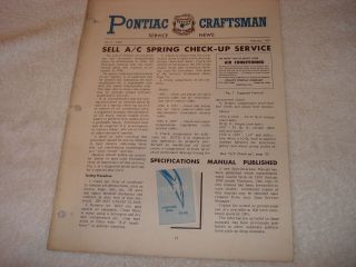 February 1959 Pontiac Service Craftsman News A/C Service Generator 