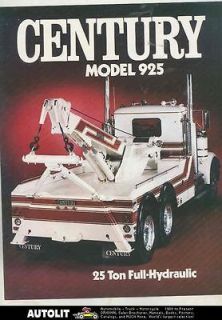 1988 Kenworth & International Century Model 925 25Ton Wrecker Tow 