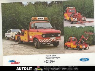 1982 Ford City Series A Auto Weber Wrecker Tow Truck Brochure German