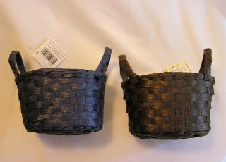 Small Woven Storage Basket with Handles Oval 5.5 Long Assorted Colors 