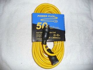 50 ft Outdoor .Power Flex extension cord 20 Amp 12/3 SJTW Twist lock