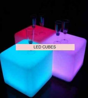 LED RGB Color CUBE Lamp In door Out Door IR Remote Contemporary Table 