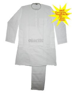 Mens Indian Kurta Pajama 100% Cotton Fabric For Yoga & Casual Wear 