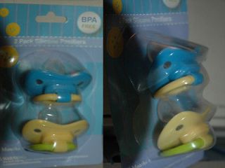Pacifiers Baby Boy Blue & Yellow Time Out 4 Adult Sissys BPA Free 