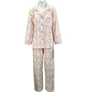 Leisureland Womens Sleepwear Flannel Pajama Pyjama Set Top Pants 