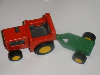 Playmobil 2pc Red Tractor and Green Trailer~Replac​ement
