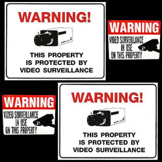   SECURITY VIDEO SURVEILLANCE CAMERA WARNING YARD SIGNS+STICKERS