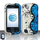 Pantech Laser P9050 AT&T Hard Case Snap On Phone Cover Silver Blue 