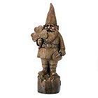 Welcome Gnome Rustic Faux Wood Outdoor Garden Decor Statue