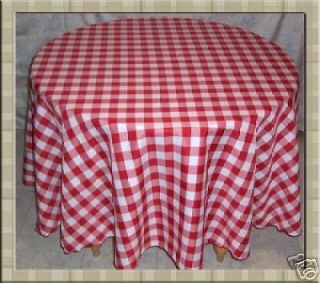 Checkered Tablecloth 60 inch Round New 7 color choice Gingham