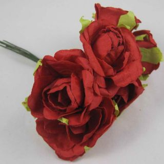   Colorful 3cm Paper Rose Flower Bouquet Artificial Craft Wedding Decor