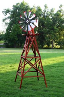 Decorative Farm Style 10 ft Wooden Windmill for Yard