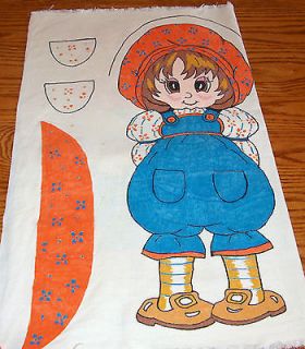 Vtg Artex Fabric Paint Panel, Boy Doll Painted & Ready To Cut & Finish 