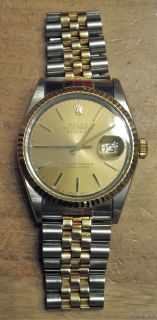 ROLEX OYSTER PERPETUAL DATEJUST WATCH   18k GOLD & SS